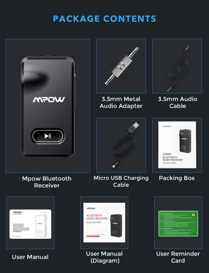 Zestage-Récepteur audio Bluetooth pour voiture, adaptateur sans fil Vpig,  micro antibruit CVC6.0, appel mains libres, lien pour touristes, BH129