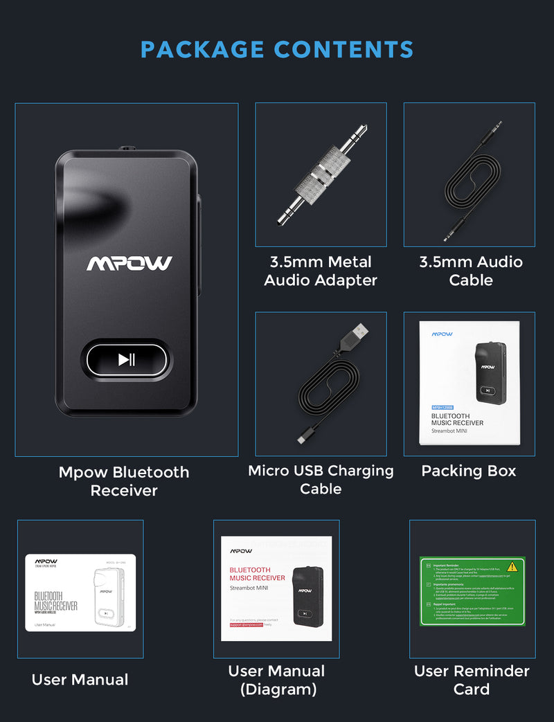 Récepteur de Bluetooth de MPOW BH129B