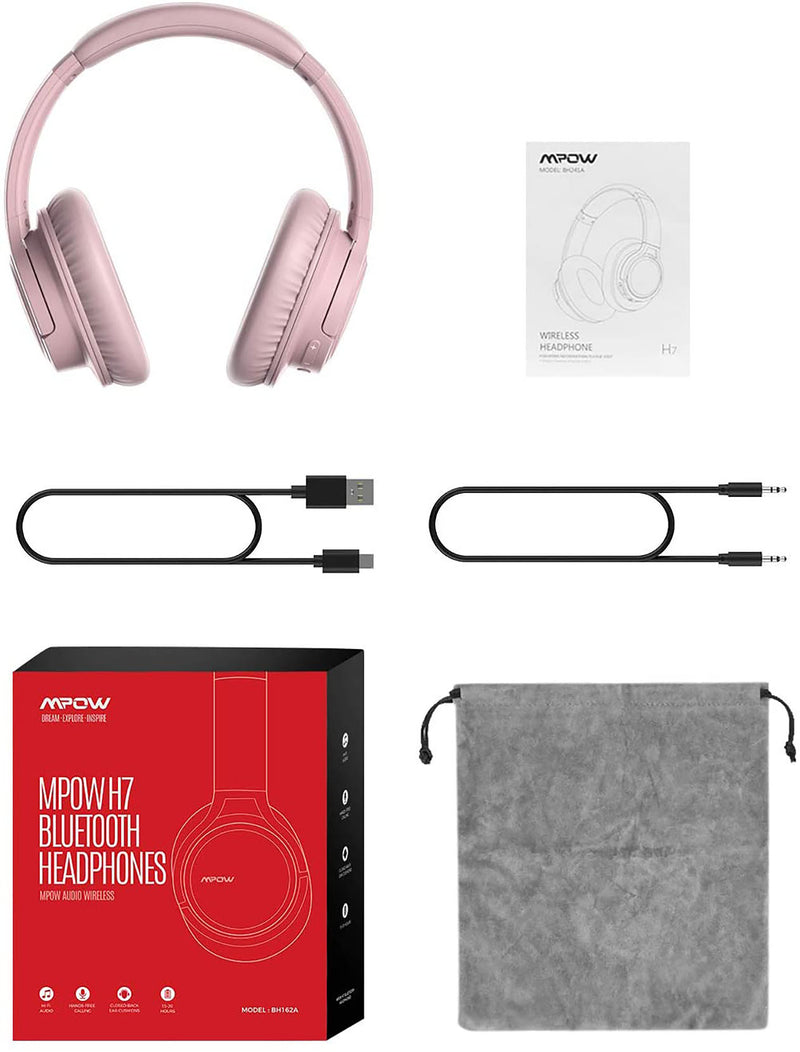 Mpow H7 Bluetooth Headphones Over Ear (Pink)