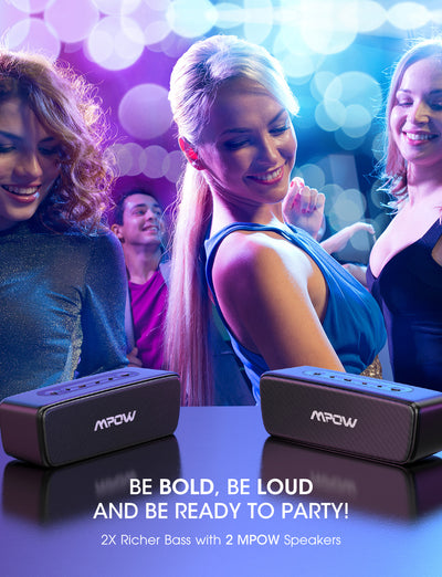 MPOW R6 Bluetooth Speaker TWS, IPX7 Waterproof Speaker