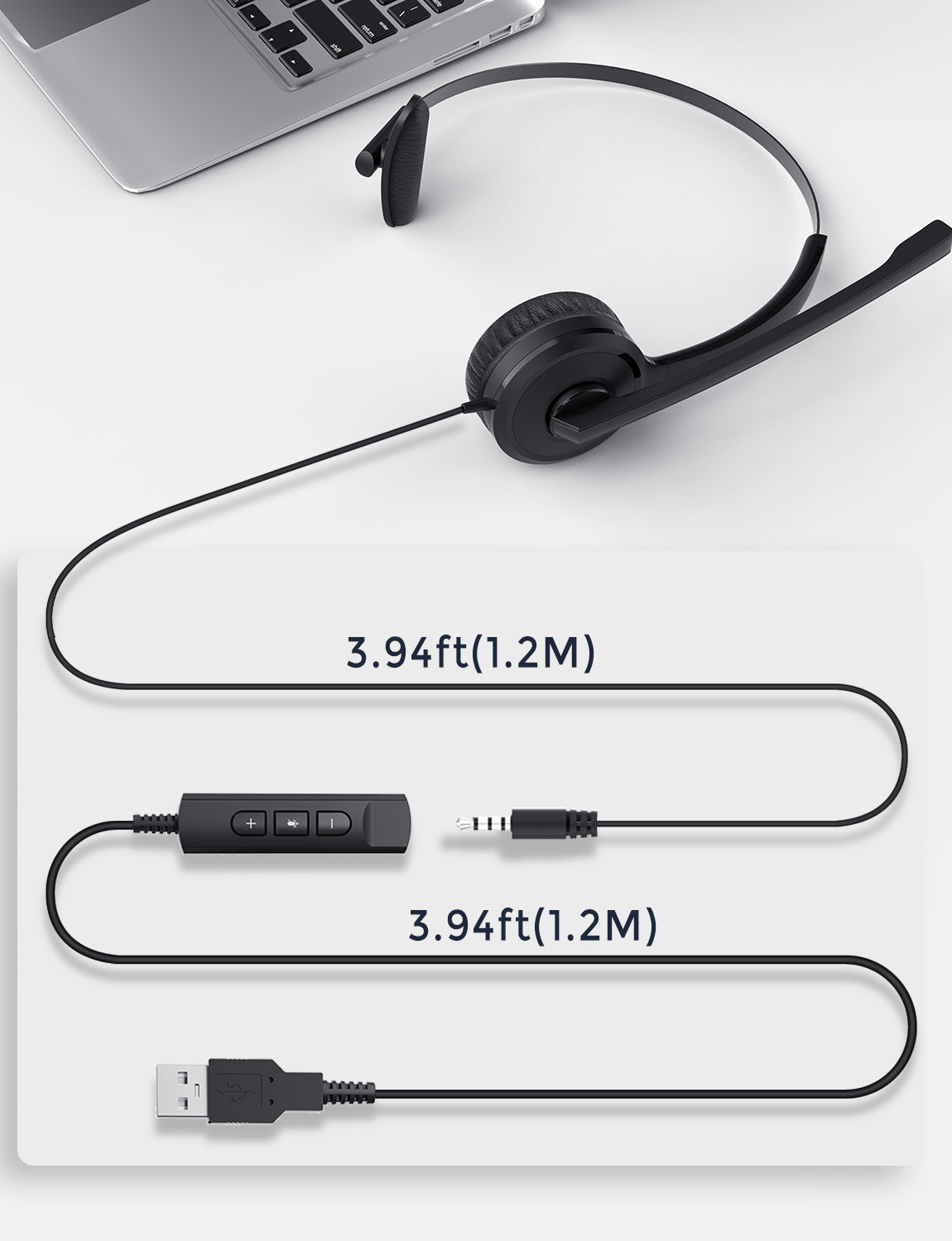 Mpow Single Sided USB Headset with Microphone MPOW