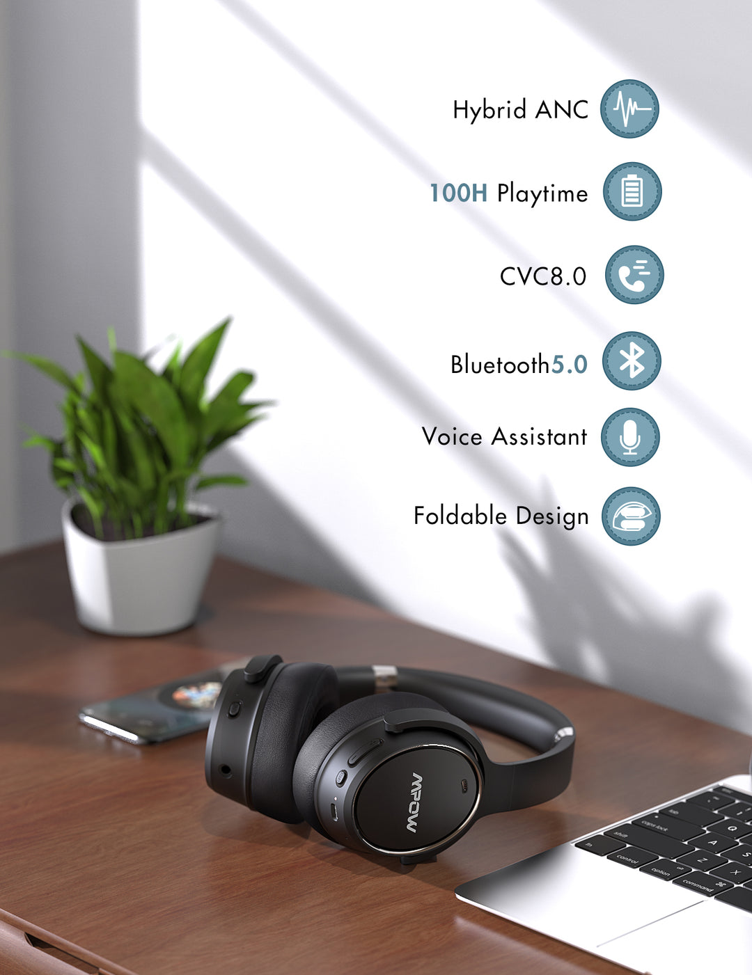 Mpow h19 hybrid noise cancelling headphones outlet