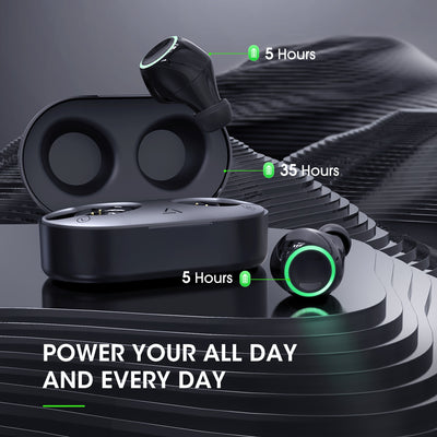 MPOW T6 True Wireless Earbuds with 40 Hours of Playback, Touch Control