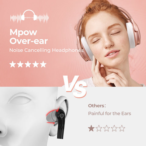 [wholesale: $24.6-$30.6/piece] EU / UK / US ONLY | Mpow H19 IPO Active Noise Cancelling Headphones (Rose)