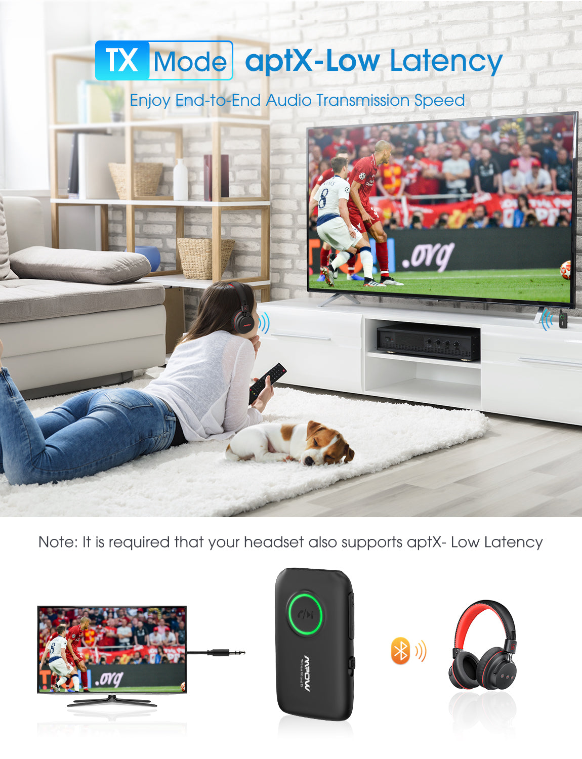 MPOW BH390B Bluetooth Transmitter Receiver