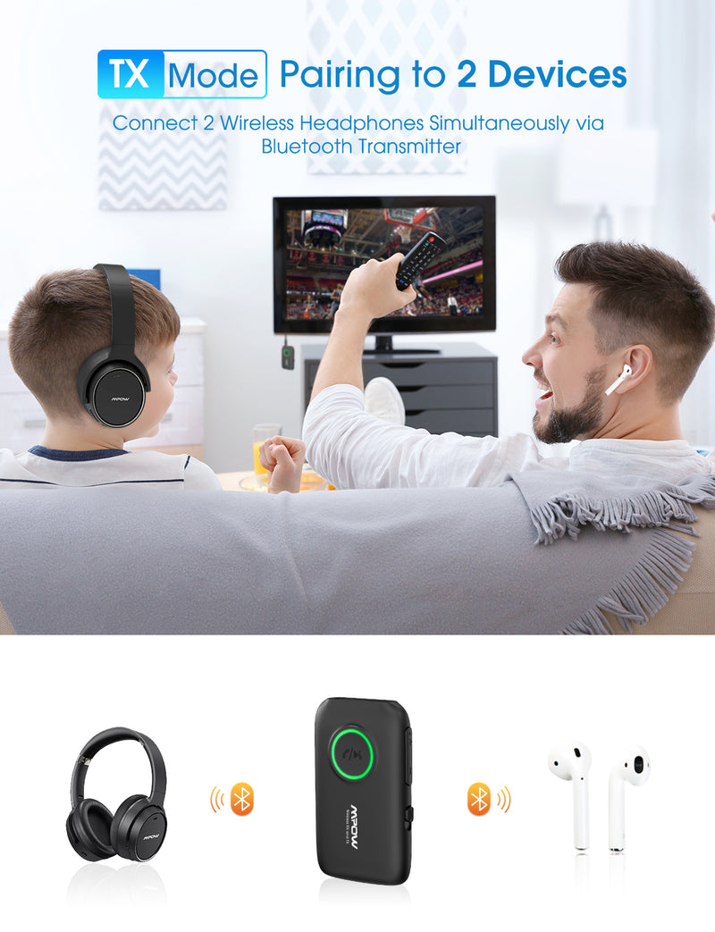 Bluetooth transmitter and receiver MPOW BH390, black 