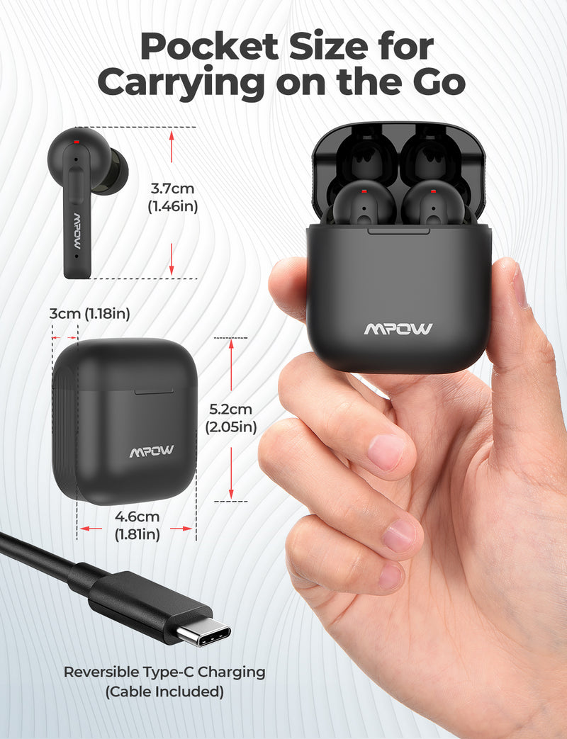 Mpow X3 ANC Wireless Earbuds-Black