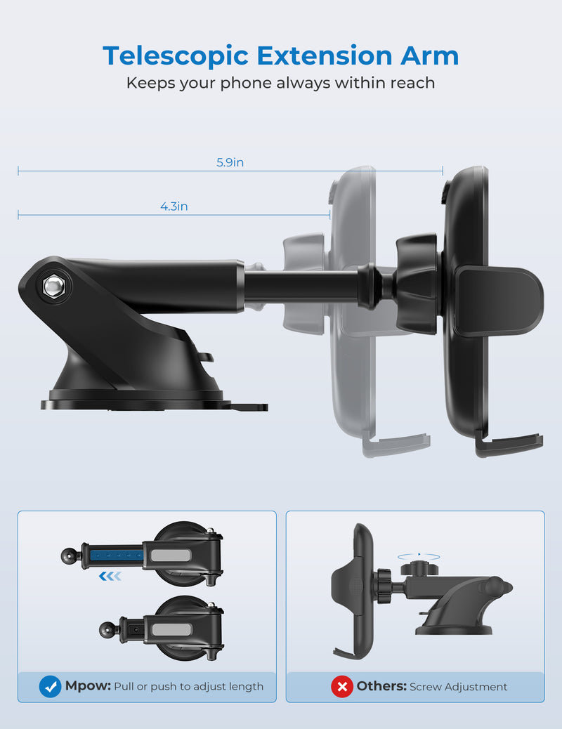 Mpow 155A Car Phone Mount for Dashboard Windshield Air Vent