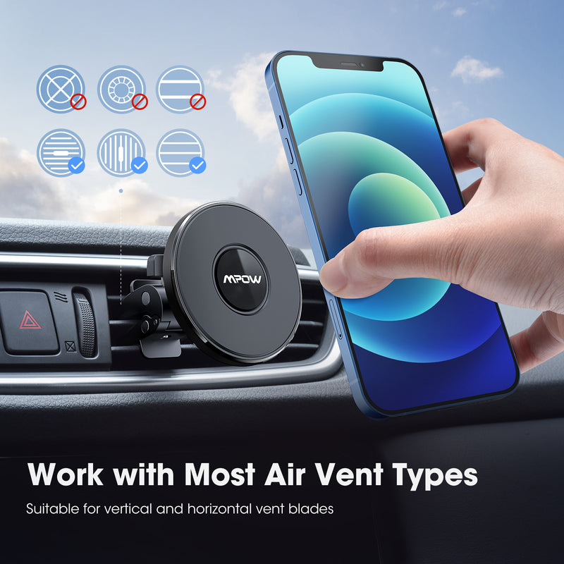 Mpow CA167A Magnetic Car Vent Phone Mount, Strong Magnet, 360° Rotation
