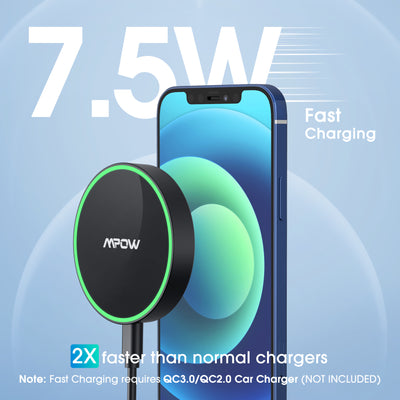Mpow CA169A Magnetic Wireless Car Charger, Compatible with iPhone 12 Series