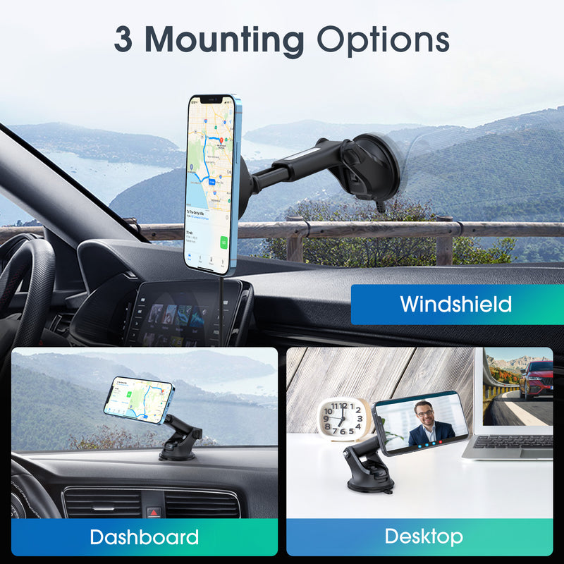 Mpow CA169A Magnetic Wireless Car Charger, Compatible with iPhone 12 Series