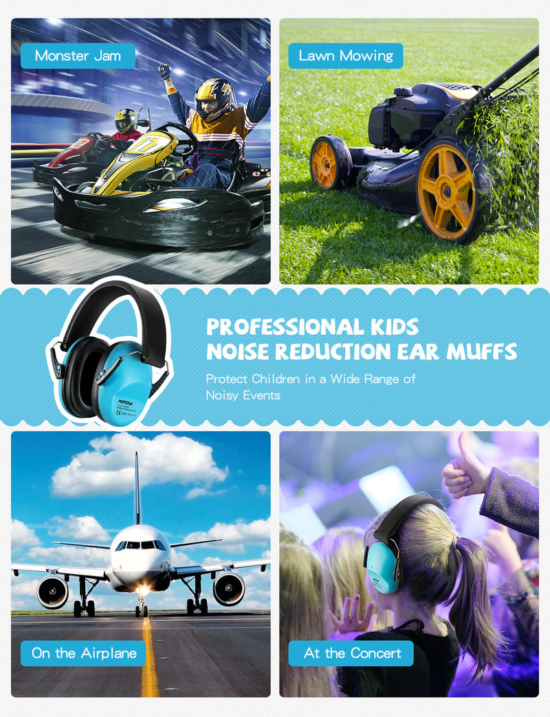 MPOW HM068A Gehörschutz für Kinder, NRR 25dB Noise Reduction Ear Muffs