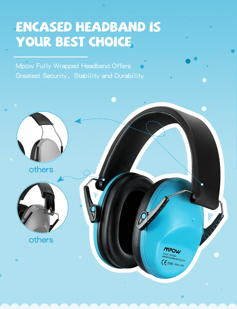 MPOW HM068A Protection des oreilles pour enfants, NRR 25dB Noise Reduction Ear Muffs