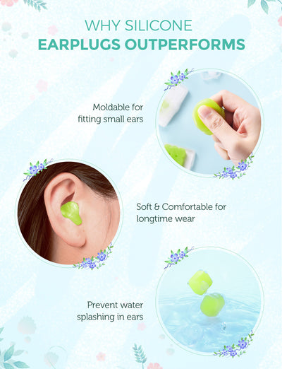 MPOW HP112A Piscine 20 Paires de Bouchons d'oreilles pour les Enfants, Comprend 2 Portable de Cas