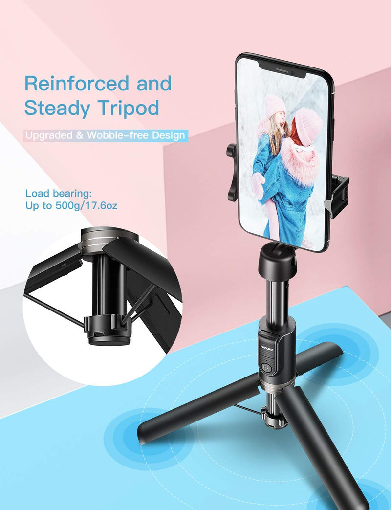 Mpow PA197A Selfie Stick Tripod with 360° Rotation, Bluetooth Remote Control