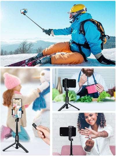 Mpow PA197A Selfie Stick Tripod with 360° Rotation, Bluetooth Remote Control