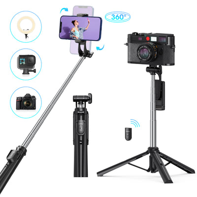 Mpow All in One Extendable Phone Tripod Stand with Bluetooth Remote,Stable Bracket