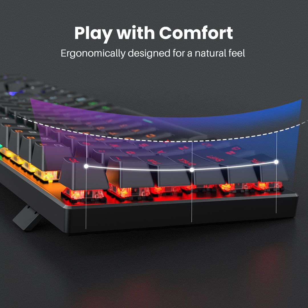 Tastiera Gaming PICTEK PC305A – Full Size, RGB, Meccanica Cablata – Nera