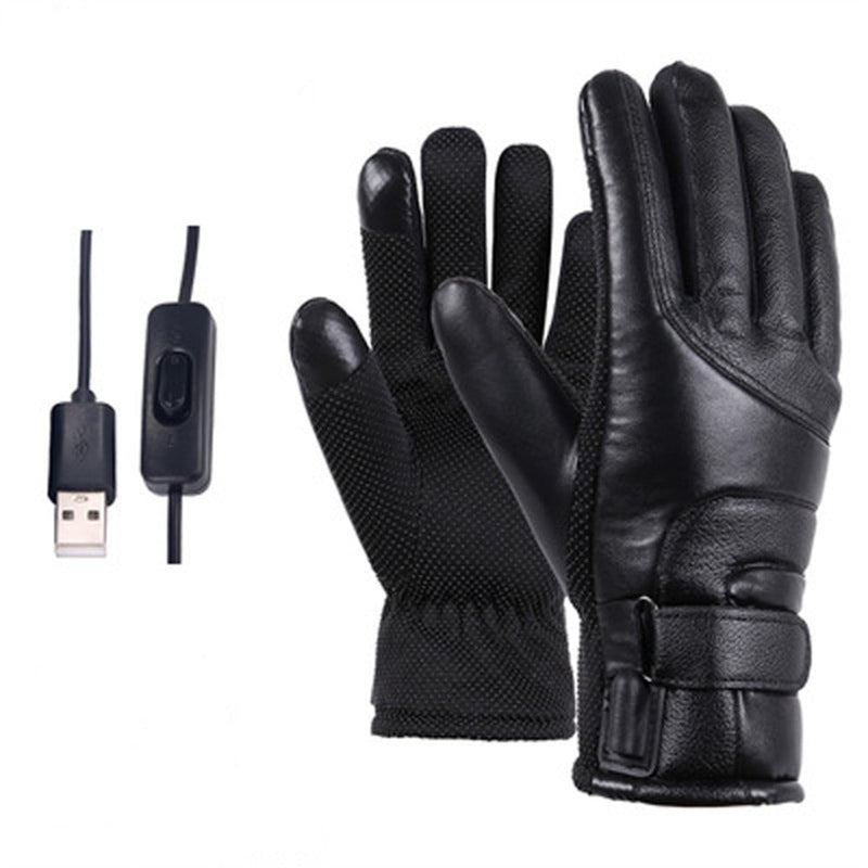 Electric Heated Gloves Rechargeable USB Hand Warmer Heating Gloves Winter Motorcycle Thermal Touch Screen Bike Gloves Waterproof