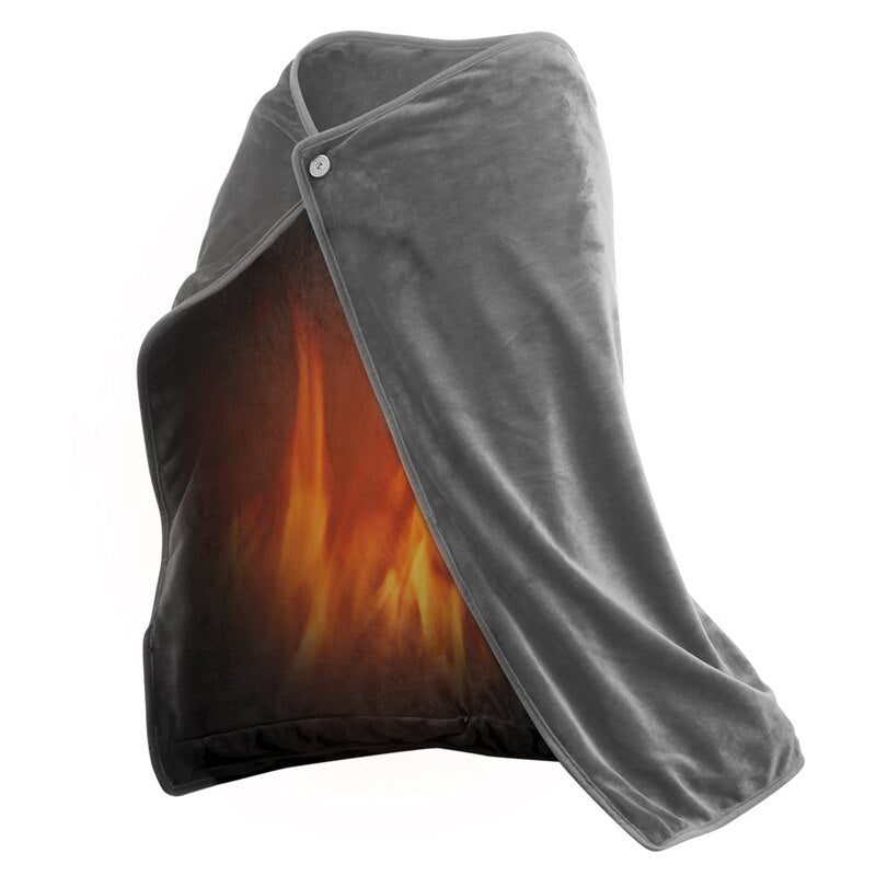 150x85cm Winter Coral Flannel Heated Blanket USB Heated Warm Shawl Thicker Heater Body Warmer Soft Heating Blanket