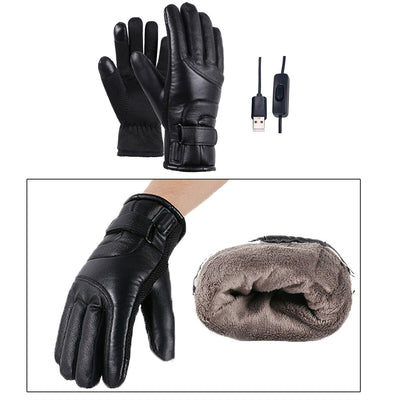 Electric Heated Gloves Rechargeable USB Hand Warmer Heating Gloves Winter Motorcycle Thermal Touch Screen Bike Gloves Waterproof