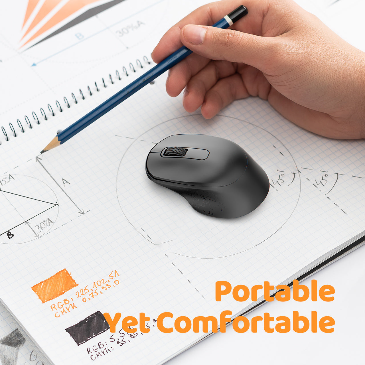 Mini Ergonomic Wireless Mouse 2.4G, Black – MPOW
