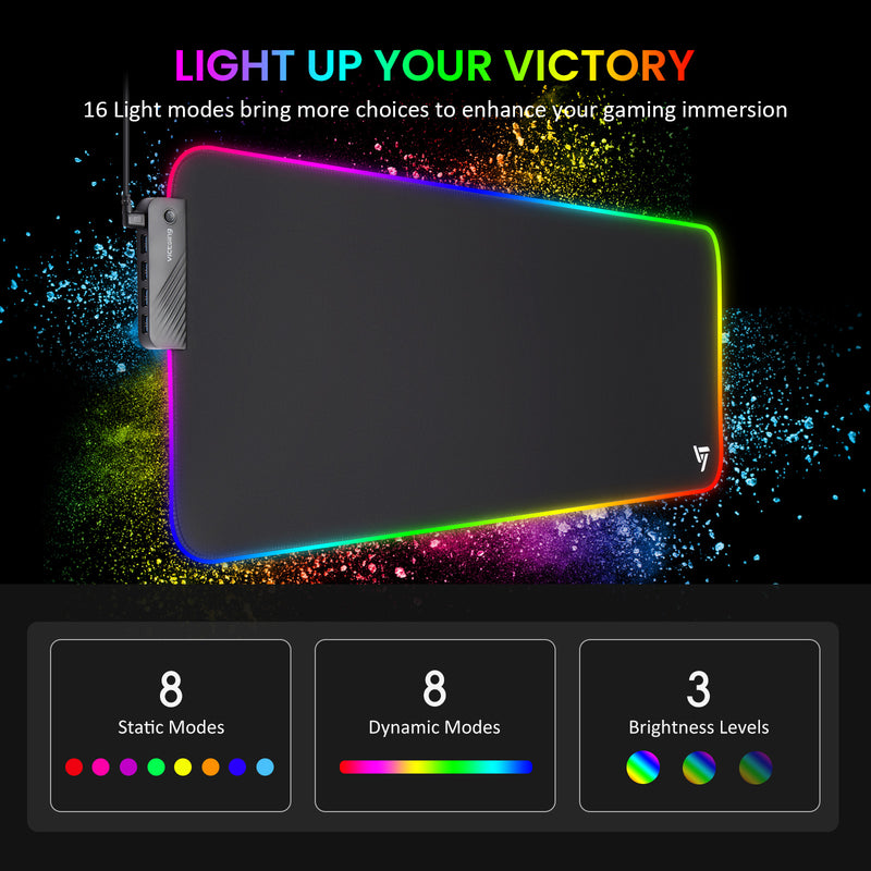 PC342 XXL RGB Gaming Mouse Pad with 4 USB Ports, 31.5"x11.8"
