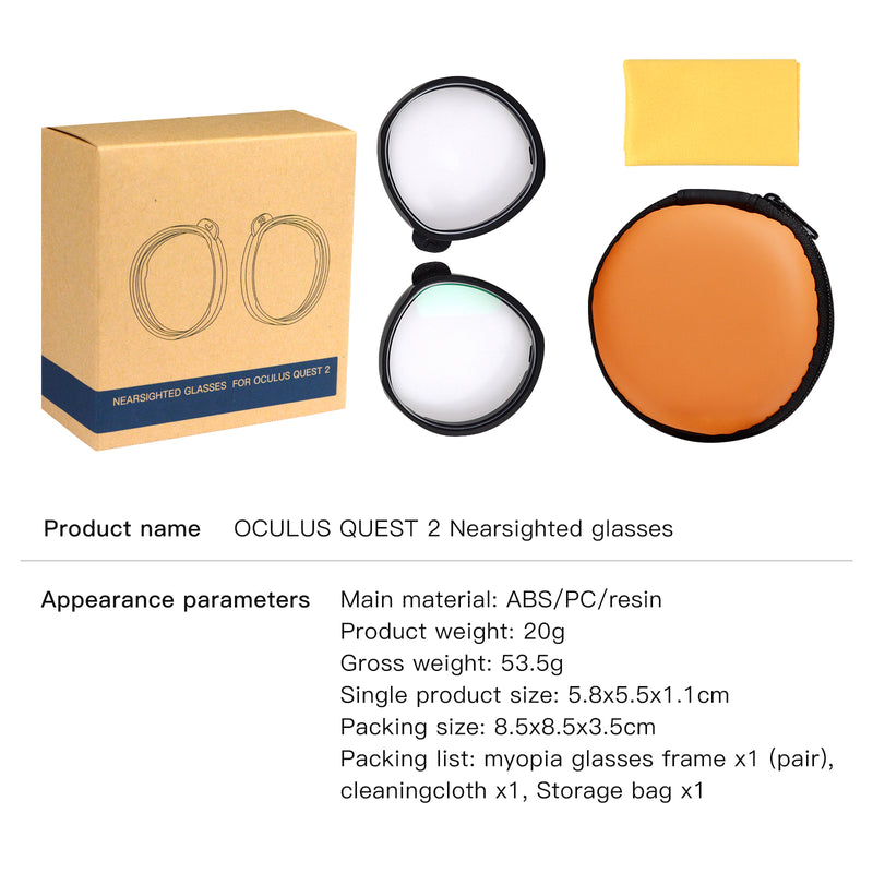 New Quest2 Lens Myopia Anti Blue Light Magnetic Glasses Frame Quick Disassemble Inserts VR Prescription Lenses For Oculus Quest 2