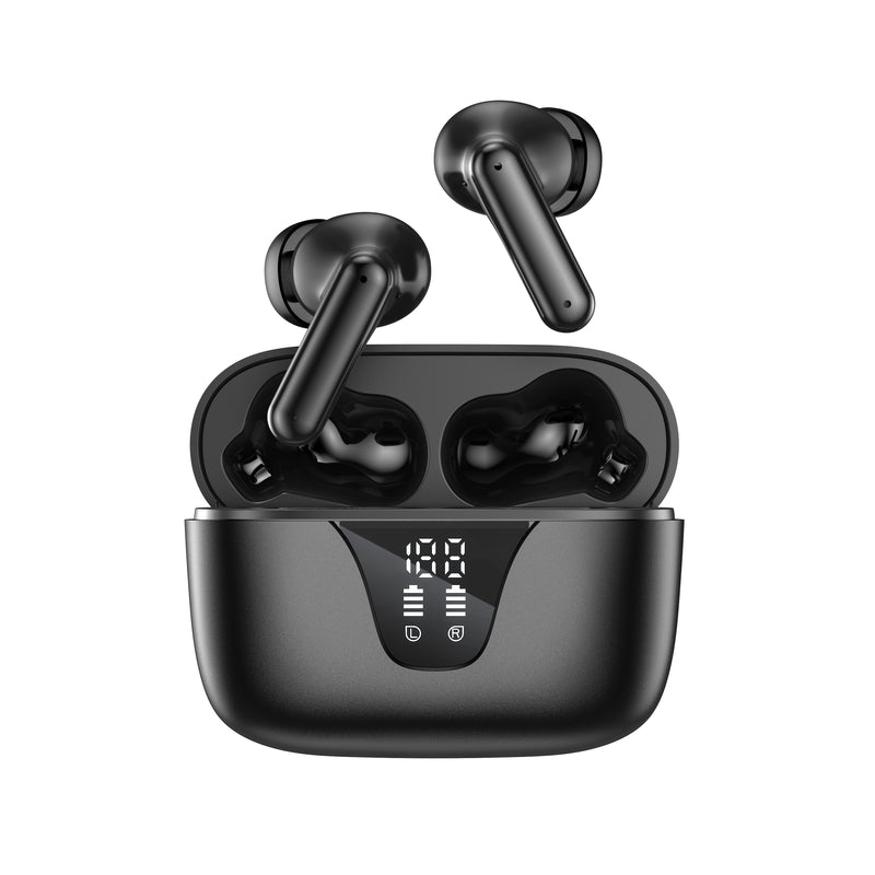 Wireless Earbuds, Bluetooth 5.3 Headphones 50H Playtime with LED Digital Display Charging Case, IPX5 Waterproof HiFi Stereo Earphones