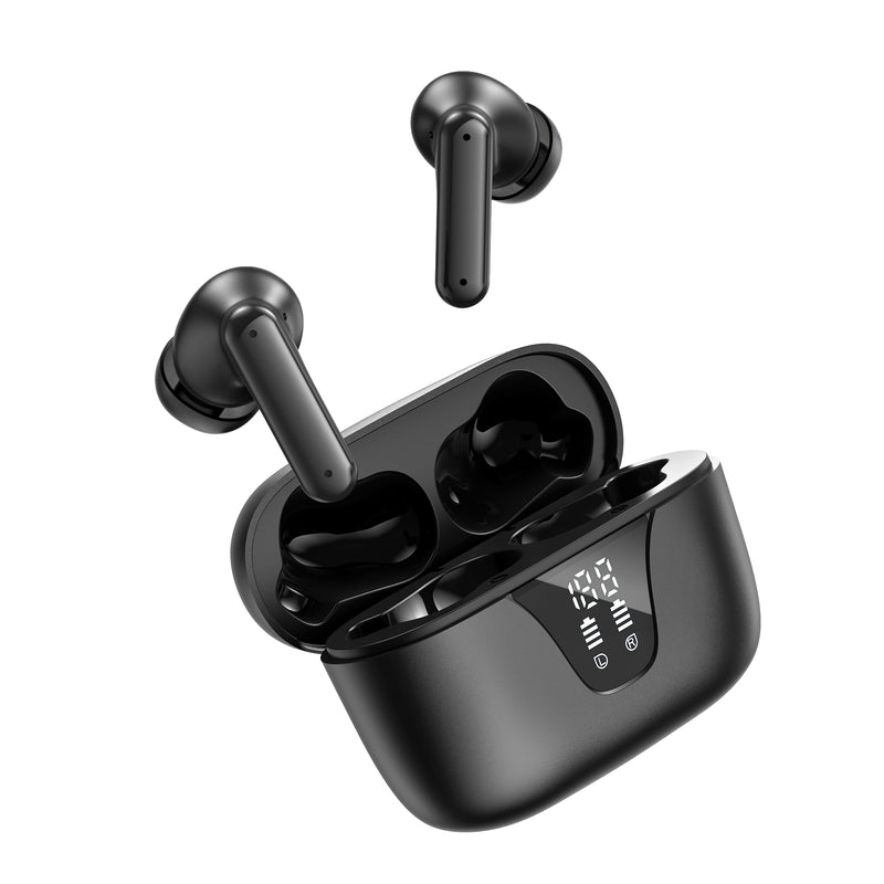 Wireless Earbuds, Bluetooth 5.3 Headphones 50H Playtime with LED Digital Display Charging Case, IPX5 Waterproof HiFi Stereo Earphones