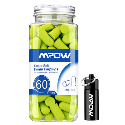 MPOW HP055A Foam Earplugs 60 Pairs with Aluminum Carry Case