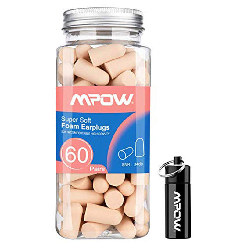 MPOW HP055A Foam Earplugs 60 Pairs with Aluminum Carry Case