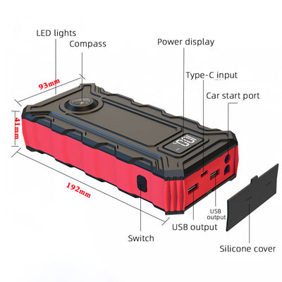 Portable 69800mAh 12V Car Jump Starter Power Bank Pack Booster Charger Battery