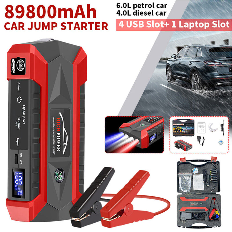 Portable 99900mAh 1000A Car Jump Starter Auto Battery Booster Power Pack w/Box