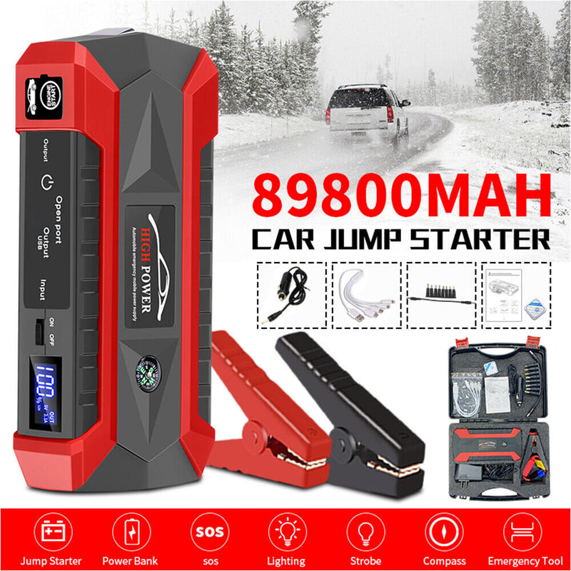 Portable 99900mAh 1000A Car Jump Starter Auto Battery Booster Power Pack w/Box