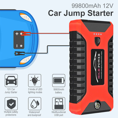 99800mAh Car Jump Starter Power Bank Car Battery Booster Charger 12V AU only
