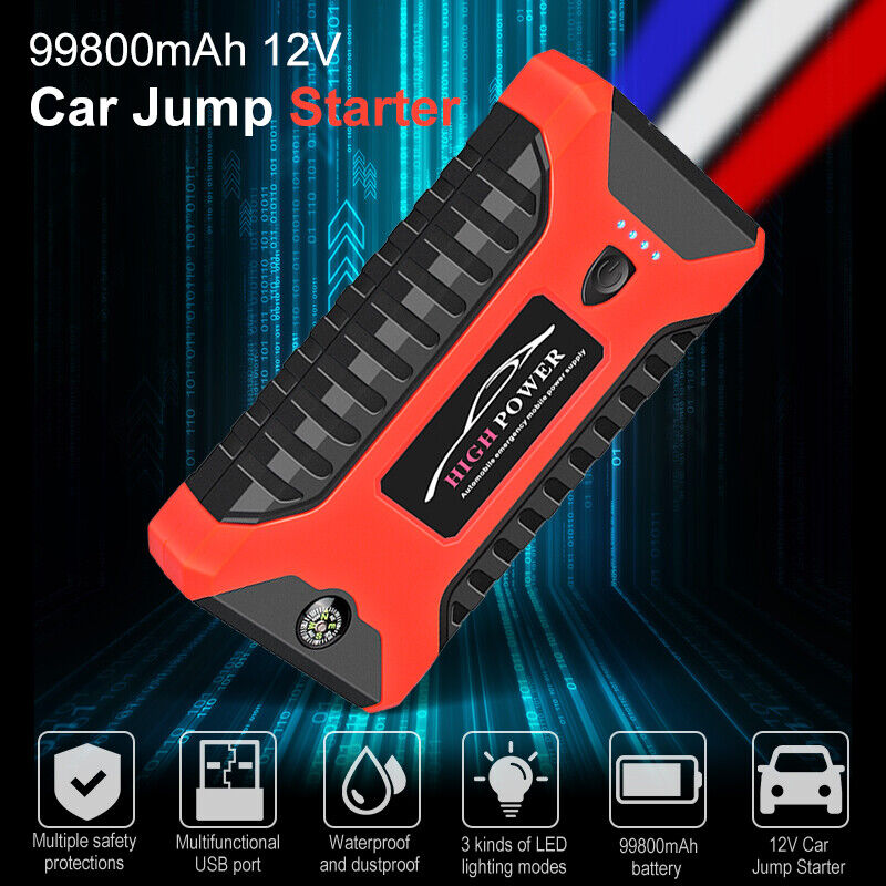 99800mAh Car Jump Starter Power Bank Car Battery Booster Charger 12V AU only