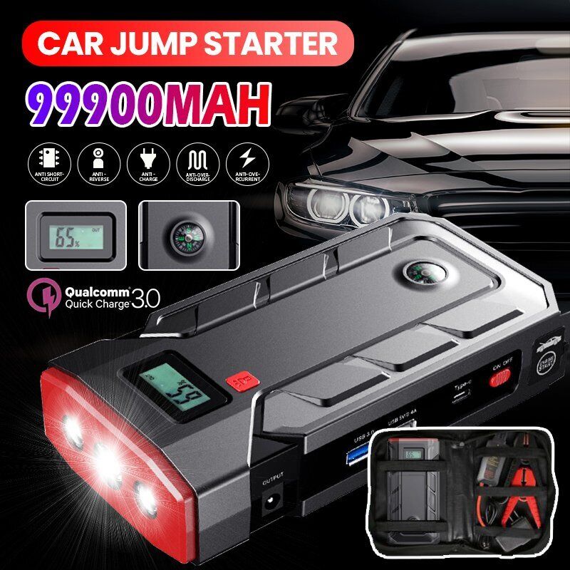 99900mAh Car Startup Aid Jump Starter Charger Booster Power Bank For Car