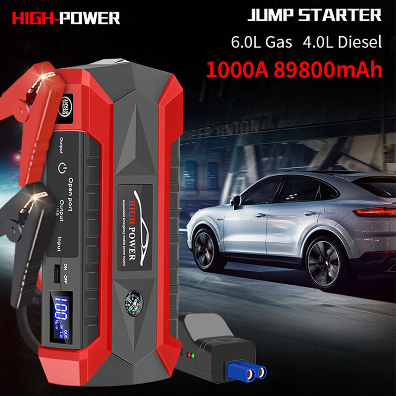 Portable 99900mAh 1000A Car Jump Starter Auto Battery Booster Power Pack w/Box