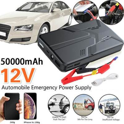 Mini Portable Car Jump Starter 50000mAh Power Bank Battery Charger Flashlight AU